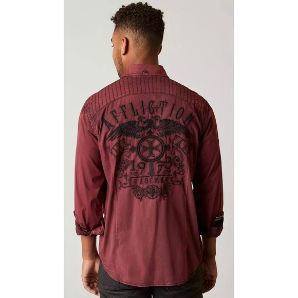 Affliction | Men | Premium Darken Soul Stretch LS Button Up Shirt 2XL - Picture 16 of 16